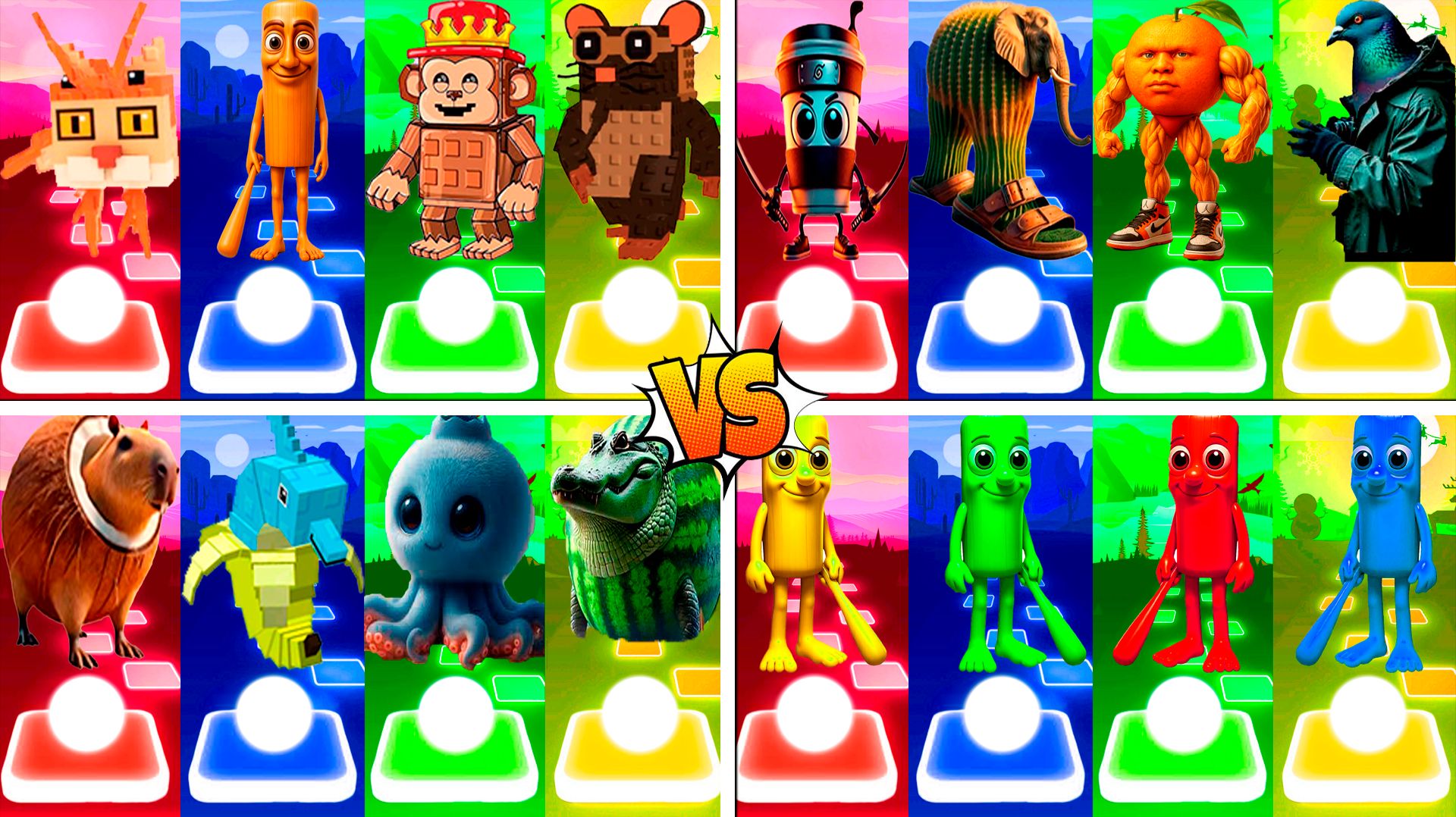 МЕГАМИКС Coffin Dance БРЕЙНРОТ 💎 Итальянские Мемы | Tiles Hop №353-356