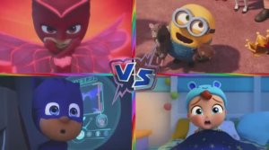 ГЕРОИ В МАСКАХ против МИНЬОНОВ и МАЛЕНЬКОГО АНГЕЛА 🎭🍌 ВЕСЕЛЫЙ ТАНЕЦ: Смешные МУЛЬТИКИ ✨🚀