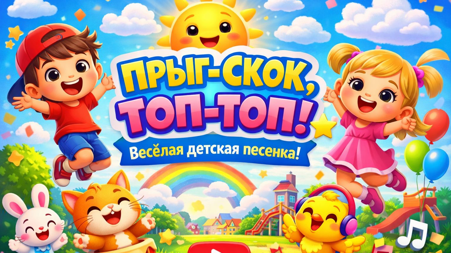 ПРЫГ-СКОК, ТОП-ТОП! ☀️ Весёлая детская песенка для малышей 🎵