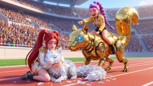 Руми становится чемпионкой по беличьим гонкам - KPOP Demon Hunters