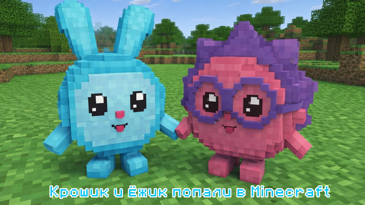 Малышарики, но эпизод сделал ИИ — крошик и ёжик попали в майнкрафт (1 эпизод)