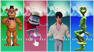 Плитки Ритма: Аниматроники против Безумного Лягушонка и Танцующего Инопланетянина! 🤖🐸👽🎶