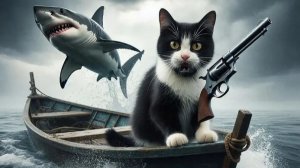 кот против гигантской акулы! ROBLOX SharkBite Котик Микс