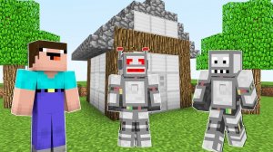 НУБ НАШЕЛ ДЕРЕВНЮ РОБОТОВ В МАЙНКРАФТ ! НУБИК ПРОТИВ РОБОТ И ТРОЛЛИНГ ЛОВУШКА В MINECRAFT