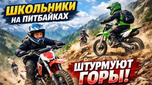 Школьники на питбайках штурмуют горы