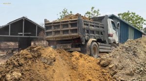 #ep1 Start the project of filling the land around the house with bulldozer D-21-P & Dump truck 5ton