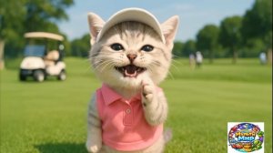 【Офисный котик Муги】Репортаж из жизни Муги, который стал кэдди на гольфе 🐱⛳️