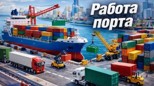 🚛 Работа порта в игрушечном городе! 🚢 Фуры, КПП и разгрузка товаров | Мультик для детей