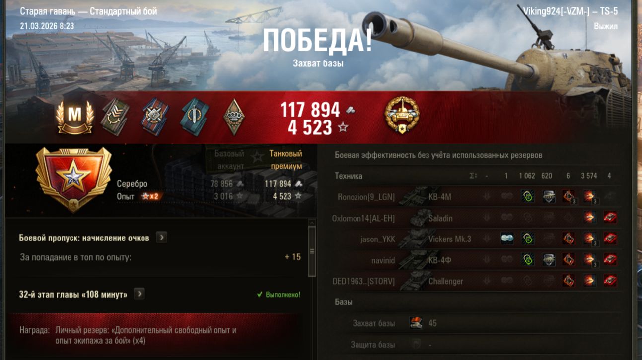 Ничего выдающегося не сделал на TS-5 и дали Мастера.