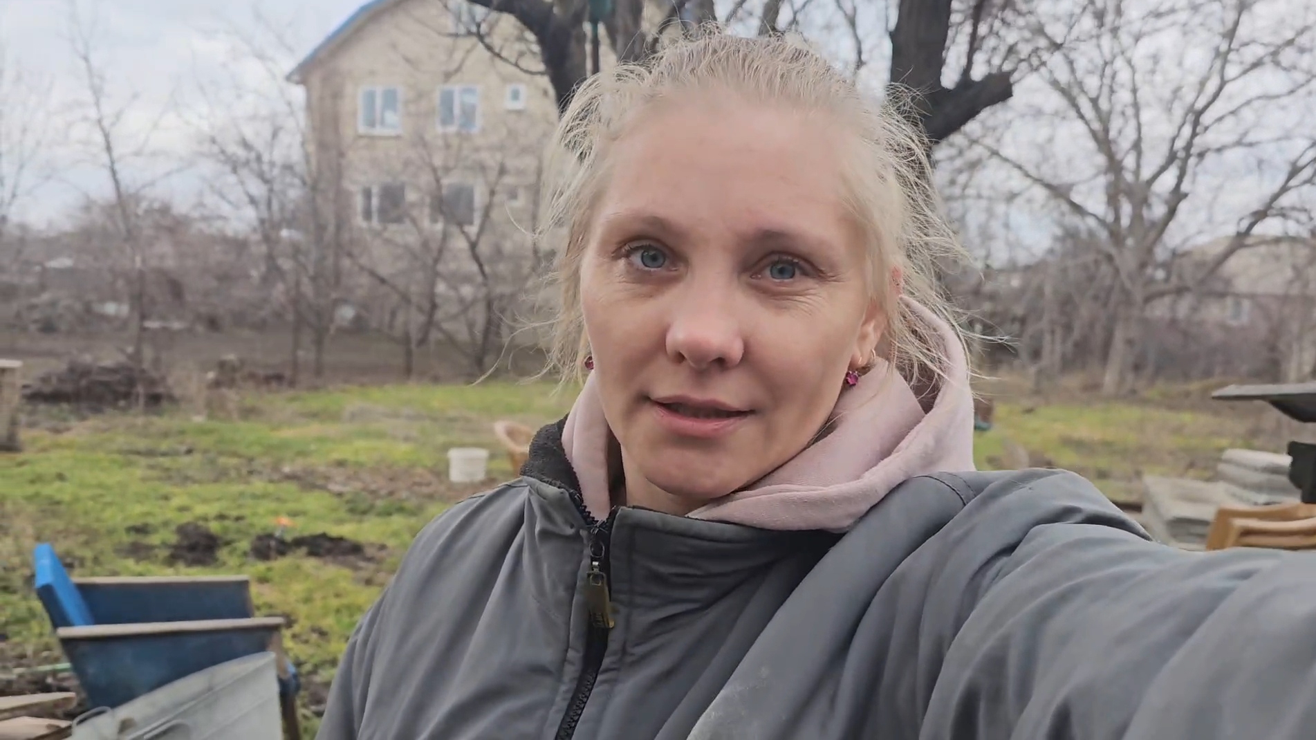 Подготовка двора для спила/Прошёл град🌫18.03.2026