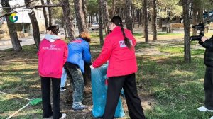 В районе конечной остановки мкр. Северный была организована уборка закреплённого участка