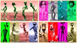 Зелёный Человек Танцует Dame Tu Cosita Music Video Megamix #61-64 в Tiles Hop - NoV