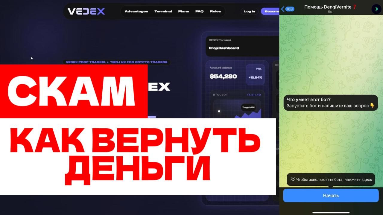 VEDEX (vedexprop.com, app.vedexprop.com) обзор, отзывы. Скам?