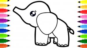 Мультик для детей-Как нарисовать СЛОНА/Рисование СЛОНА для детей