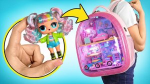 🎒🏠 ПРЕВРАТИ РЮКЗАК В КУКОЛЬНЫЙ ДОМИК! 💖🧳 Весёлые DIY идеи | Мастер-класс для детей и родителей