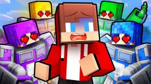 Джей Джей убегает от влюбленных девушек-трансформеров. Майнкрафт Мультик