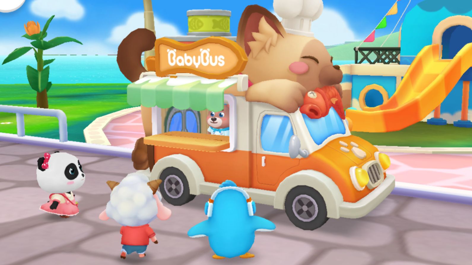 Панда. Панда школьный автобус с обедами для детей. Часть 8.