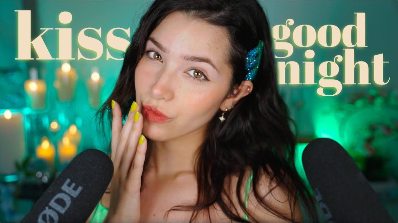 4K ASMR: Kisses Goodnight for you with hand movements