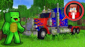 Майки обнаружил машину Оптимуса Прайма, в которой сидел Джей Джей. Майнкрафт Мультик