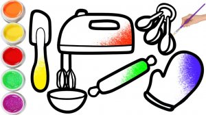 Мультик для детей-Рисуем кухонную утварь/Как нарисовать КУХОННУЮ УТВАРЬ