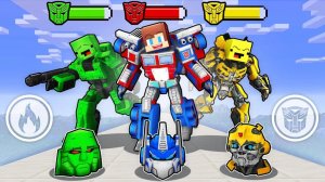 Джей Джей Рэд против Майки Грина против Бананакида Йеллоу в "Трансформерах РАША". Майнкрафт Мультик