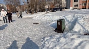 Весна, снег не таит, сквер Теплый берег, март 2026