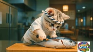 Офисный котик Муги Репортаж из жизни Муги, который начал подрабатывать в суши-магазине 🐱🍣