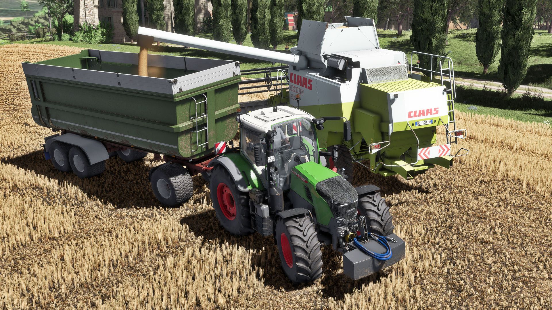 FS25 Уборка пшеницы Claas Lexion 480, FENDT 728. Карта Etruria.