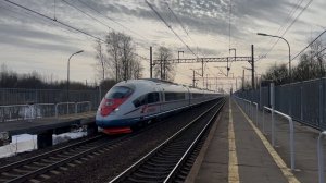 Электропоезд «Сапсан» Siemens Velaro RUS B2 ЭВС2-02 на пл.Поповка, 2026 год