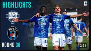 Комо - Пиза. Обзор матча.  Италия,  тур 30