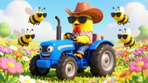 🚜МУЛЬТИК‑ПЕСЕНКА: СИНИЙ ТРАКТОР И ПЕТУХ | Весёлое видео для детей | Детские песенки