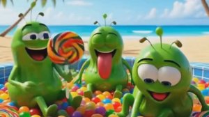 Мультики для детей Три слайма в бассейне 🔆🍕🧇🍩