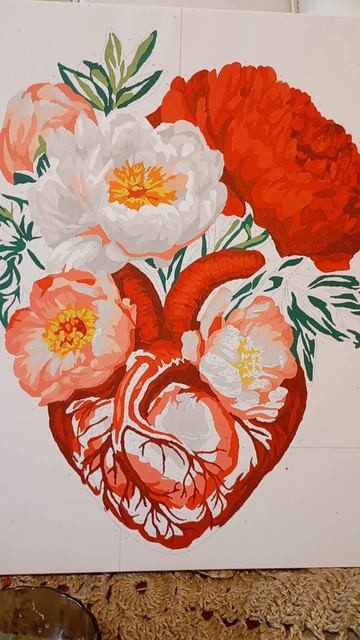 картина по номерам в процессе