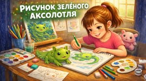Рисую зелёного аксолотля