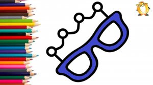 Мультик - раскраска для детей ОЧКИ. Учимся как просто нарисовать СТИЛЬНЫЕ ОЧКИ // ОБУЧАШКА ТВ