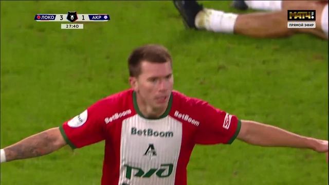 Локомотив - Акрон. Голы и лучшие моменты видео. МИР Российская Премьер-Лига. Футбол