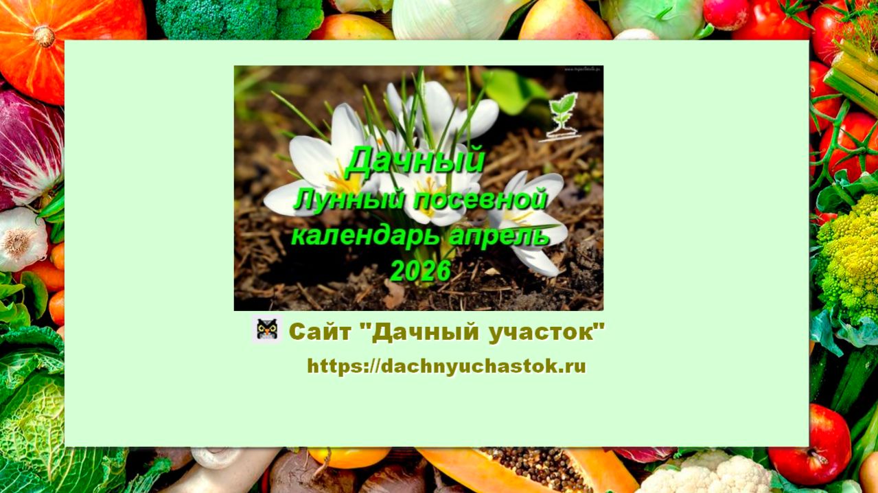 Дачный Лунный посевной календарь на апрель 2026 года для садоводов и огородников