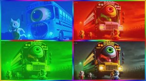 МЕГА АВТОБУС-ПОЖИРАТЕЛЬ И МАШИНКИ: Веселый Музыкальный Мультик 🚌💨