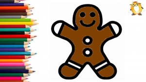 Мультик - раскраска для детей ПРЯНИК. Учимся как рисовать ВЫПЕЧКУ // ОБУЧАШКА ТВ