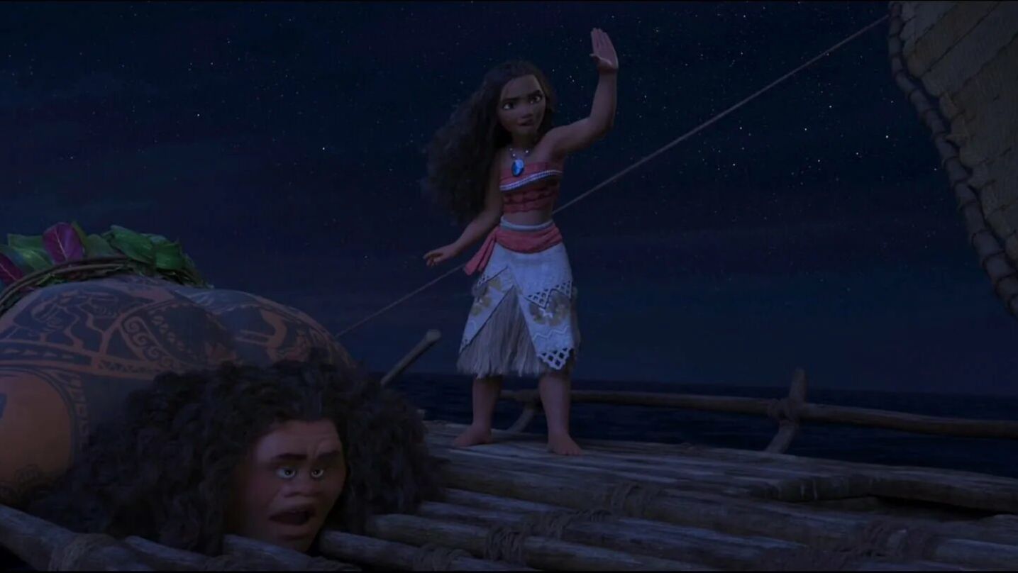 Научи управлять (Мауи учит Моану управлять лодкой) отрывок из мультфильма Моана 2016