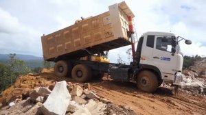 Fulls Videos Processing Connecting High Road On Mountain Use Excavator Bulldozer and Dump Truck