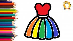 Мультик - раскраска для детей ПЛАТЬЕ. Учимся как рисовать ПЛАТЬЕ ДЛЯ КУКОЛКИ // ОБУЧАШКА ТВ