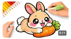 КАК НАРИСОВАТЬ ПРОСТОГО ЗАЯЦА 🐇🥕