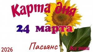 Карта дня🎁24 марта 💐🌞Пасьянс. Тайм-код в описании 🦢