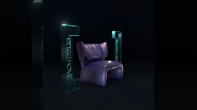 3D интро для мебельного бренда: логотип-портал и дизайнерские кресла