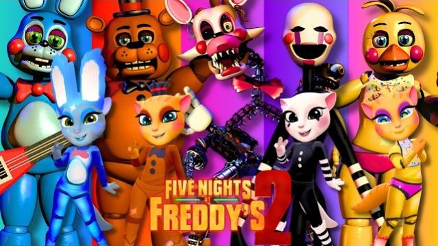 FNAF 2 С АНДЖЕЛОЙ ! ДЕЛАЕМ ПЕРСОНАЖЕЙ ИЗ ФНАФ В ИГРЕ МОЯ ГОВОРЯЩАЯ АНДЖЕЛА ФРЕДДИ МИШКА РЕАКЦИЯ