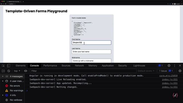 Decoded Frontend - 006 - Additional configuration options for NgModel and NgForm Directives