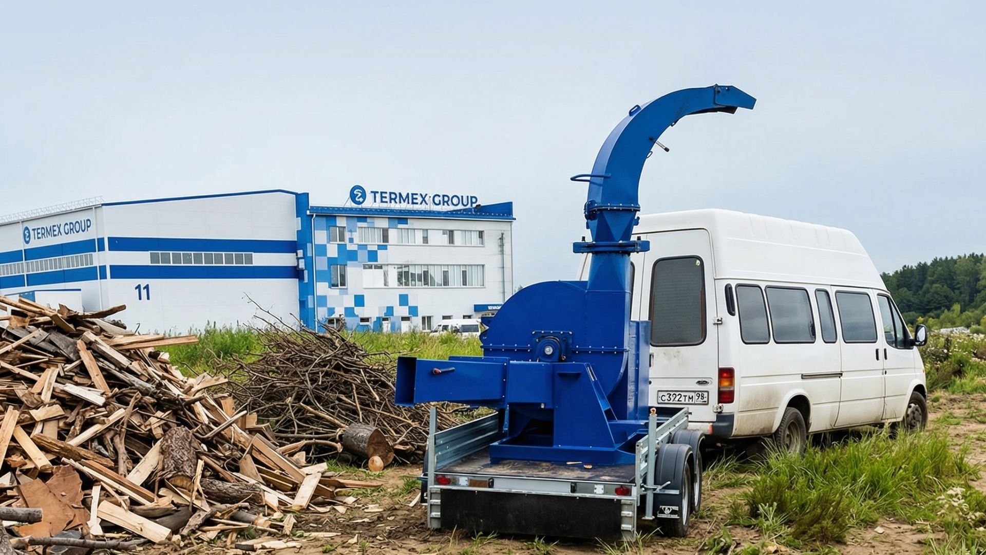 Рубительная машина(измельчитель древесины ИД-800 с дизельным мотором