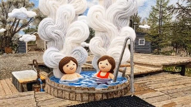 остров Сахалин, связанный из шерсти