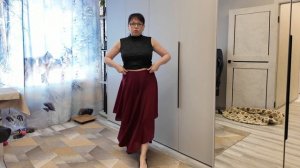 Показываю свои брюки солнце на двойной кокетке на себе.